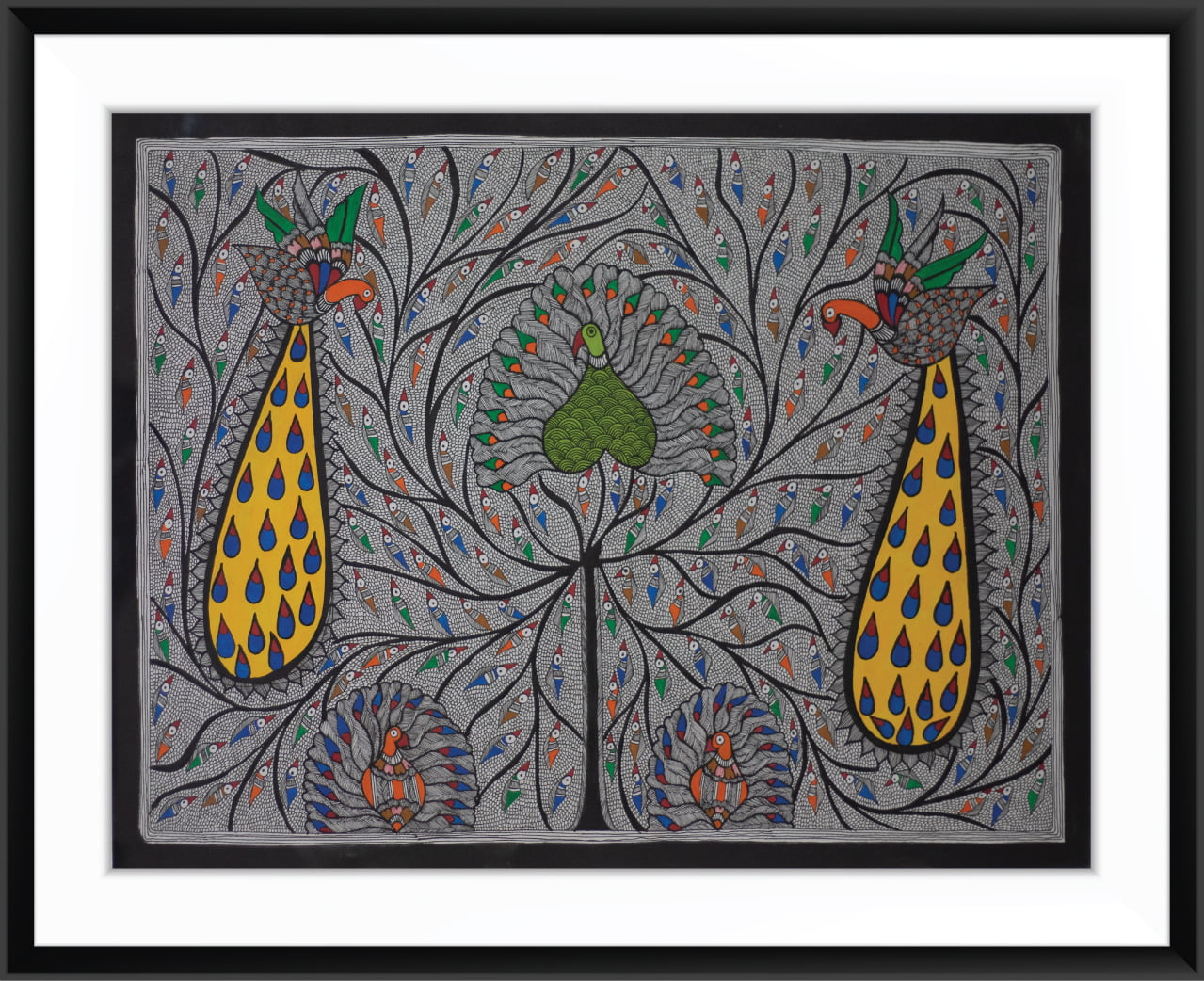 madhubani peacock painting